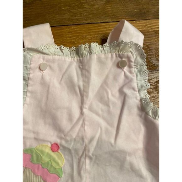 Betti Terrell 6-9 months baby baby outfit romper pink vintage ice cream lace - Picture 3 of 7
